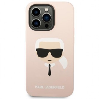 Karl Lagerfeld KLHCP14LSLKHLP iPhone 14 Pro 6.1 &quot;hardcase pink / pink Silicone Karl`s Head