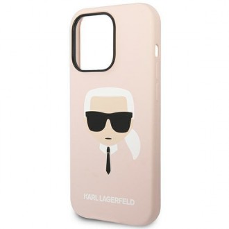 Karl Lagerfeld KLHCP14LSLKHLP iPhone 14 Pro 6.1 &quot;hardcase pink / pink Silicone Karl`s Head