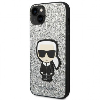 Karl Lagerfeld KLHCP14MGFKPG iPhone 14 Plus 6.7 &quot;hardcase silver / silver Glitter Flakes Ikonik