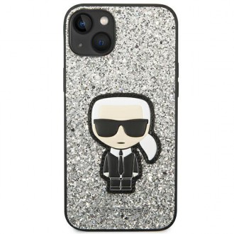 Karl Lagerfeld KLHCP14MGFKPG iPhone 14 Plus 6.7 &quot;hardcase silver / silver Glitter Flakes Ikonik