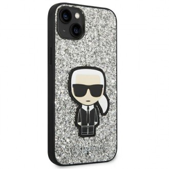 Karl Lagerfeld KLHCP14MGFKPG iPhone 14 Plus 6.7 &quot;hardcase silver / silver Glitter Flakes Ikonik