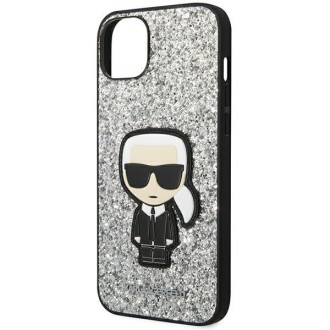 Karl Lagerfeld KLHCP14MGFKPG iPhone 14 Plus 6.7 &quot;hardcase silver / silver Glitter Flakes Ikonik