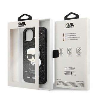Karl Lagerfeld KLHCP14MGFKPK iPhone 14 Plus 6.7 &quot;hardcase black / black Glitter Flakes Ikonik