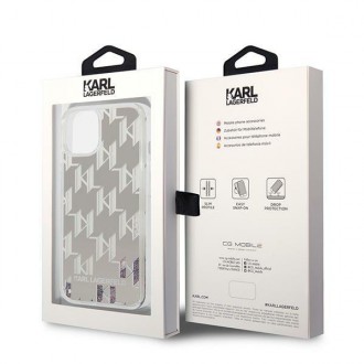 Karl Lagerfeld KLHCP14MLMNMS iPhone 14 Plus 6.7 &quot;hardcase silver / silver Liquid Glitter Monogram