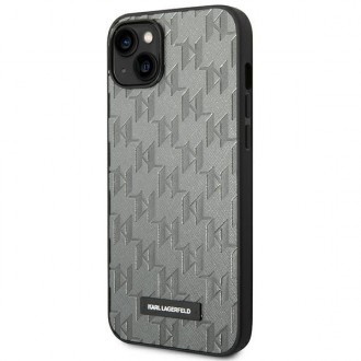 Karl Lagerfeld KLHCP14MSAKLHPG iPhone 14 Plus 6.7 &quot;hardcase gray / gray Saffiano Mono Metal Logo