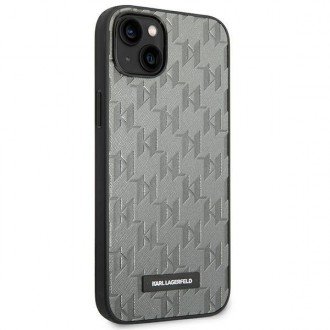 Karl Lagerfeld KLHCP14MSAKLHPG iPhone 14 Plus 6.7 &quot;hardcase gray / gray Saffiano Mono Metal Logo