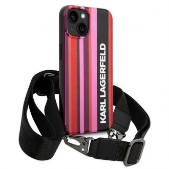 Karl Lagerfeld KLHCP14MSTSTP iPhone 14 Plus 6.7 &quot;hardcase pink / pink Color Stripes Strap