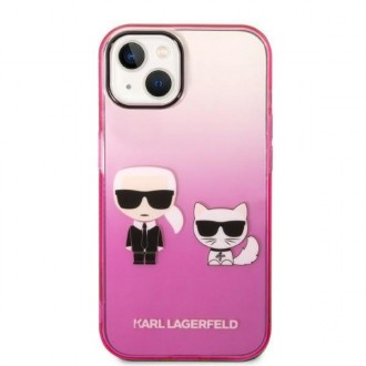 Karl Lagerfeld KLHCP14MTGKCP iPhone 14 Plus 6,7" hardcase różowy/pink Gradient Ikonik Karl & Choupette