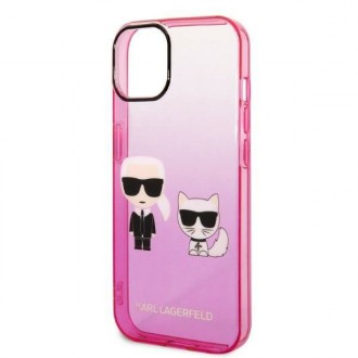 Karl Lagerfeld KLHCP14MTGKCP iPhone 14 Plus 6,7" hardcase różowy/pink Gradient Ikonik Karl & Choupette