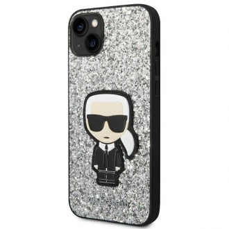 Karl Lagerfeld KLHCP14SGFKPG iPhone 14 6.1 &quot;hardcase silver / silver Glitter Flakes Ikonik