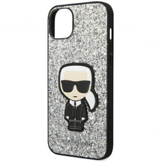 Karl Lagerfeld KLHCP14SGFKPG iPhone 14 6.1 &quot;hardcase silver / silver Glitter Flakes Ikonik