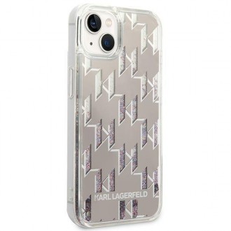 Karl Lagerfeld KLHCP14SLMNMS iPhone 14 6.1 &quot;hardcase silver / silver Liquid Glitter Monogram