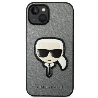 Karl Lagerfeld KLHCP14SSAPKHG iPhone 14 6,1" srebrny/silver hardcase Saffiano Karl`s Head Patch