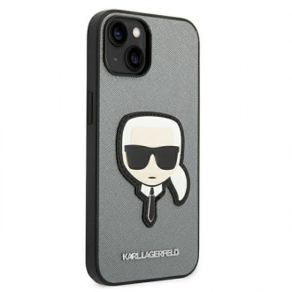 Karl Lagerfeld KLHCP14SSAPKHG iPhone 14 6,1" srebrny/silver hardcase Saffiano Karl`s Head Patch