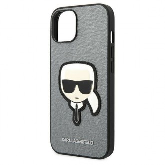 Karl Lagerfeld KLHCP14SSAPKHG iPhone 14 6,1" srebrny/silver hardcase Saffiano Karl`s Head Patch