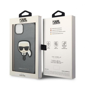 Karl Lagerfeld KLHCP14SSAPKHG iPhone 14 6,1" srebrny/silver hardcase Saffiano Karl`s Head Patch