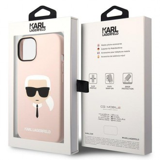 Karl Lagerfeld KLHCP14SSLKHLP iPhone 14 6.1 &quot;hardcase pink / pink Silicone Karl`s Head