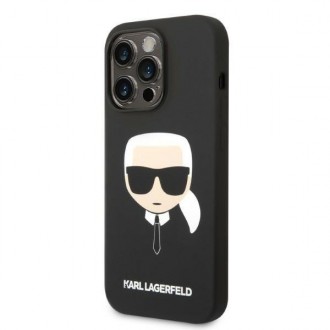 Karl Lagerfeld KLHMP14LSLKHBK iPhone 14 Pro 6.1 &quot;hardcase black / black Silicone Karl`s Head Magsafe