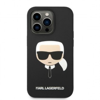 Karl Lagerfeld KLHMP14LSLKHBK iPhone 14 Pro 6.1 &quot;hardcase black / black Silicone Karl`s Head Magsafe