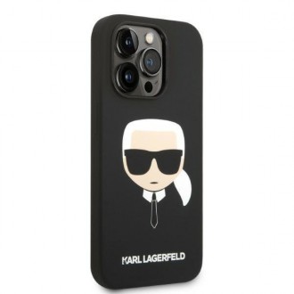 Karl Lagerfeld KLHMP14LSLKHBK iPhone 14 Pro 6.1 &quot;hardcase black / black Silicone Karl`s Head Magsafe