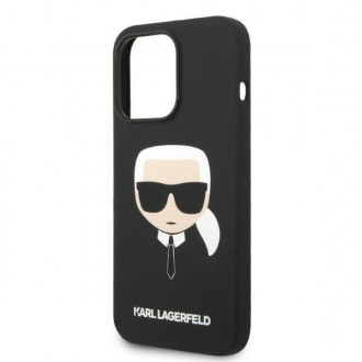 Karl Lagerfeld KLHMP14LSLKHBK iPhone 14 Pro 6.1 &quot;hardcase black / black Silicone Karl`s Head Magsafe