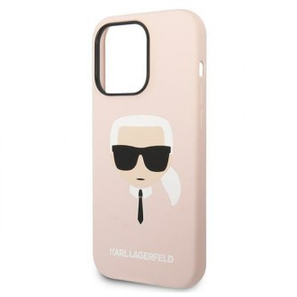 Karl Lagerfeld KLHMP14LSLKHLP iPhone 14 Pro 6.1 &quot;hardcase light pink / light pink Silicone Karl`s Head Magsafe