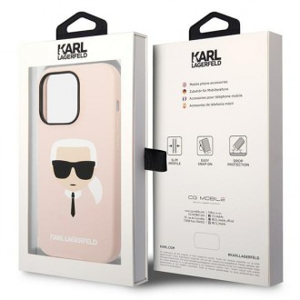 Karl Lagerfeld KLHMP14LSLKHLP iPhone 14 Pro 6.1 &quot;hardcase light pink / light pink Silicone Karl`s Head Magsafe
