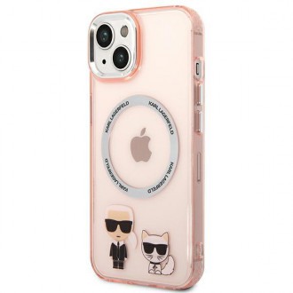 Karl Lagerfeld KLHMP14MHKCP iPhone 14 Plus 6.7 &quot;hardcase pink / pink Karl &amp; Choupette Aluminum Magsafe