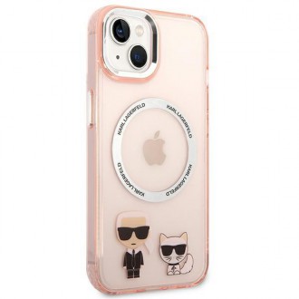 Karl Lagerfeld KLHMP14MHKCP iPhone 14 Plus 6.7 &quot;hardcase pink / pink Karl &amp; Choupette Aluminum Magsafe