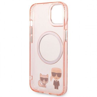 Karl Lagerfeld KLHMP14MHKCP iPhone 14 Plus 6.7 &quot;hardcase pink / pink Karl &amp; Choupette Aluminum Magsafe