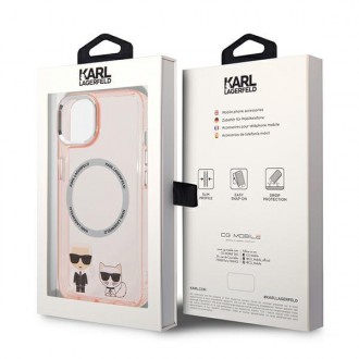 Karl Lagerfeld KLHMP14MHKCP iPhone 14 Plus 6.7 &quot;hardcase pink / pink Karl &amp; Choupette Aluminum Magsafe