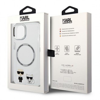 Karl Lagerfeld KLHMP14MHKCT iPhone 14 Plus 6.7 &quot;hardcase transparent / transparent Karl &amp; Choupette Aluminum Magsafe