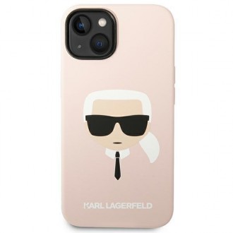 Karl Lagerfeld KLHMP14MSLKHLP iPhone 14 Plus 6,7" hardcase jasnoróżowy/light pink Silicone Karl`s Head Magsafe