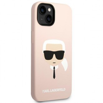 Karl Lagerfeld KLHMP14MSLKHLP iPhone 14 Plus 6,7" hardcase jasnoróżowy/light pink Silicone Karl`s Head Magsafe