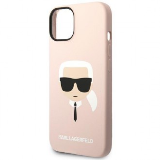 Karl Lagerfeld KLHMP14MSLKHLP iPhone 14 Plus 6,7" hardcase jasnoróżowy/light pink Silicone Karl`s Head Magsafe