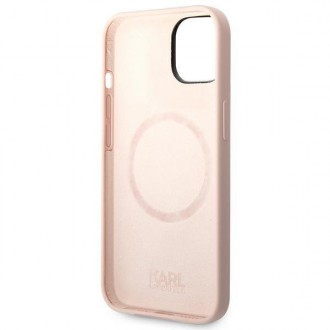 Karl Lagerfeld KLHMP14MSLKHLP iPhone 14 Plus 6,7" hardcase jasnoróżowy/light pink Silicone Karl`s Head Magsafe