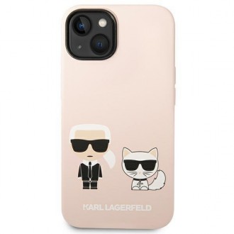 Karl Lagerfeld KLHMP14MSSKCI iPhone 14 Plus 6.7 &quot;hardcase light pink / light pink Silicone Karl &amp; Choupette Magsafe