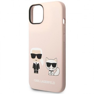 Karl Lagerfeld KLHMP14MSSKCI iPhone 14 Plus 6.7 &quot;hardcase light pink / light pink Silicone Karl &amp; Choupette Magsafe