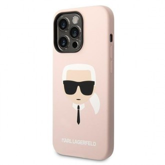 Karl Lagerfeld KLHMP14XSLKHLP iPhone 14 Pro Max 6.7 &quot;hardcase light pink / light pink Silicone Karl`s Head Magsafe