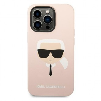 Karl Lagerfeld KLHMP14XSLKHLP iPhone 14 Pro Max 6.7 &quot;hardcase light pink / light pink Silicone Karl`s Head Magsafe