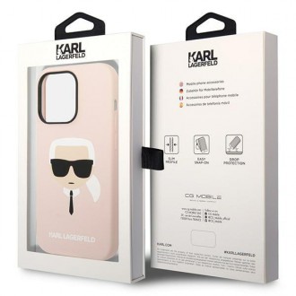 Karl Lagerfeld KLHMP14XSLKHLP iPhone 14 Pro Max 6.7 &quot;hardcase light pink / light pink Silicone Karl`s Head Magsafe