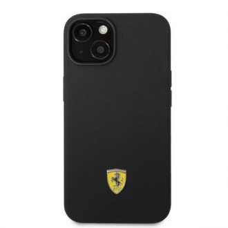 Ferrari FEHMSIP14SBK iPhone 14 6,1&quot; černo/černé pevné pouzdro silikonové kovové logo Magsafe