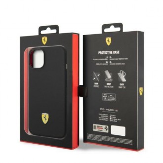 Ferrari FEHMSIP14SBK iPhone 14 6,1&quot; černo/černé pevné pouzdro silikonové kovové logo Magsafe