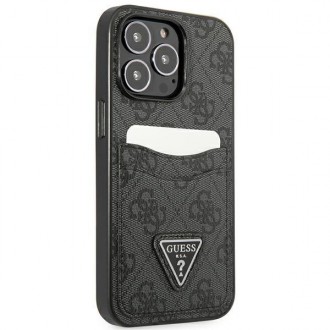 Guess GUHCP13LP4TPK iPhone 13 Pro / 13 6,1&quot; černý/černý pevný obal 4G slot pro karty s trojúhelníkem