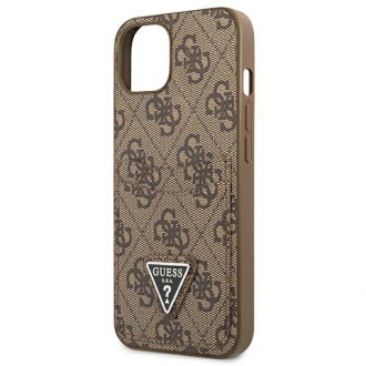 Guess GUHCP13MP4TPW iPhone 13 6,1&quot; hnědý/hnědý pevný obal 4G slot na karty s logem trojúhelníku