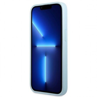 Guess GUHCP13MPS4MB iPhone 13 6,1&quot; modro/modrý pevný obal Saffiano 4G malé kovové logo