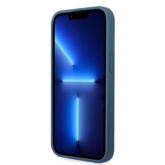 Guess GUHCP13SP4TPB iPhone 13 mini 5,4&quot; modro/modré pevné pouzdro 4G slot na karty s logem trojúhelníku