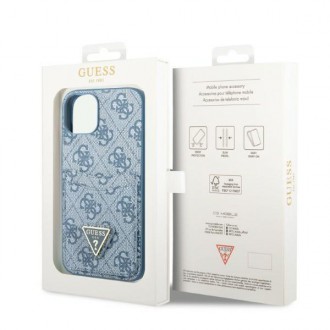 Guess GUHCP13SP4TPB iPhone 13 mini 5,4&quot; modro/modré pevné pouzdro 4G slot na karty s logem trojúhelníku