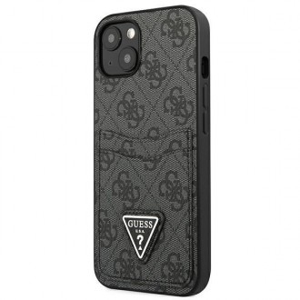 Guess GUHCP13SP4TPK iPhone 13 mini 5,4&quot; černý/černý pevný obal 4G slot pro karty s trojúhelníkovým logem