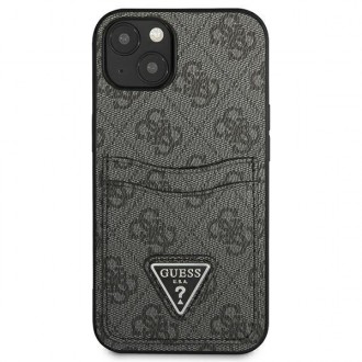 Guess GUHCP13SP4TPK iPhone 13 mini 5,4&quot; černý/černý pevný obal 4G slot pro karty s trojúhelníkovým logem
